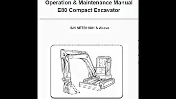 Bobcat E80 Excavator Service Manual