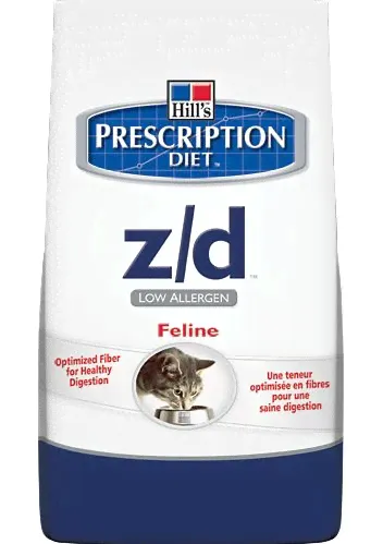 Сухой диетический корм для кошек лечение острых пищевых аллергий Hill's Prescription Diet z/d Food Sensitivities 2 кг https://www.magazindoberman.ru/products/prescription-diet-feline-z-d-low-allergen--0