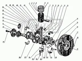 240-1005115-04 Маховик с ободом z=145 h=40 (стар1тер)(7 отверстий) МТЗ 240-1005114-А1