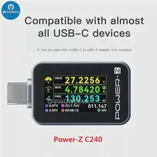 POWER-Z C240 Портативный тестер USB-C Цифровой измеритель мощности KM003C Тестер быстрой зарядки для iPhone 15 Series Зарядные устройства Тест зарядных устройств