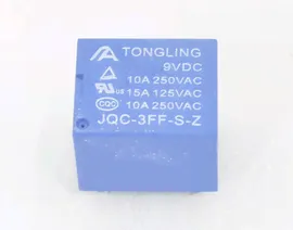 Реле JQC-3FF-S-Z Катушка 9V, одна группа, 10А 19,0х15,8х15,5