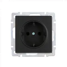 Розетка с заземлением "Нептун", чёрный Smartbuy SBE-05b-16-S1-Z
