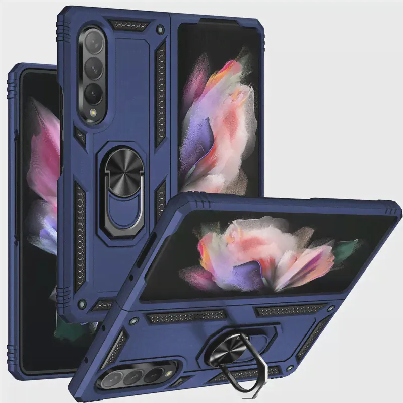 🛍 Чехол для Samsung Galaxy Z Fold 3, противоударный армированный магнитный держатель-кольцо, подставка, кронштейн, задняя крышка для Galaxy Z Fold 3 5G, чехлы-1