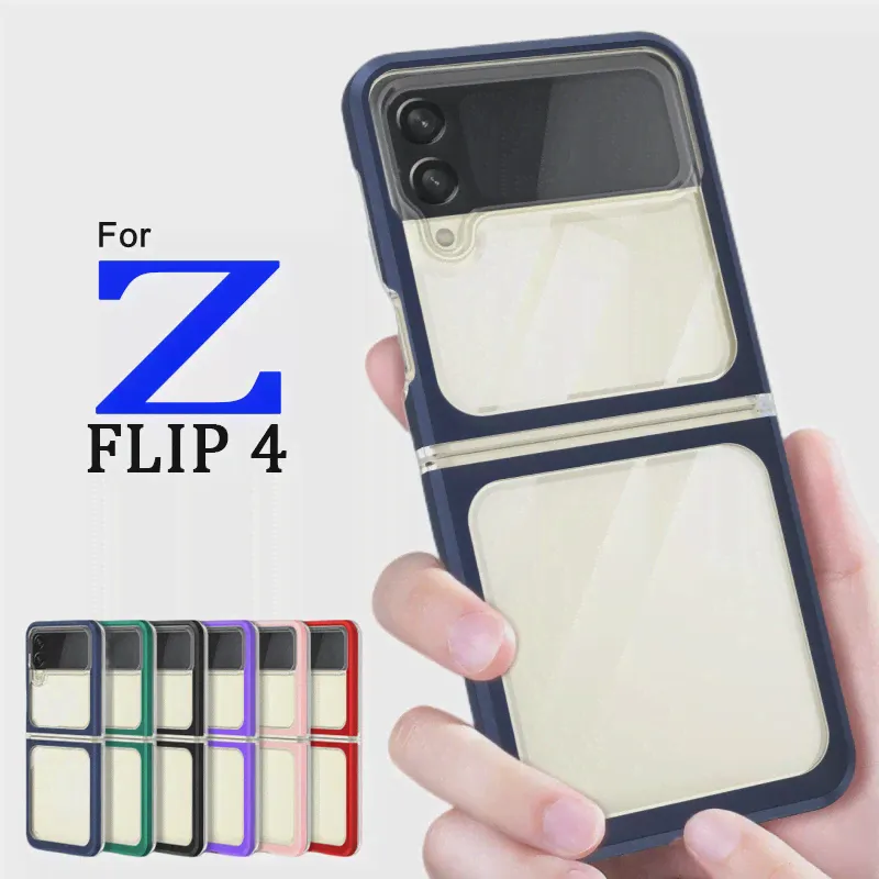 Для Samsung Z Flip 4 Flip3 5G Чехол Для Телефона Прозрачная Задняя Крышка Жесткий ПК Защитный Бампер Для Galaxy Z Flip 3/Z Flip 4 Fundas
