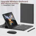 Для Samsung Galaxy Z Fold 4/Fold 3 Складной телефон, креативная подставка, мышь, стилус, Беспроводная клавиатура, Складной кожаный чехол